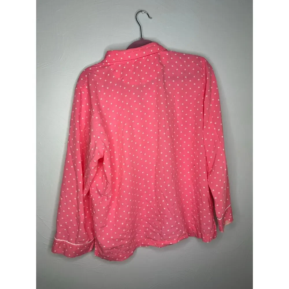 Victoria's Secret Pink Polka Dot Cotton Pajamas Size Large Pants Lightweight - Picture 3 of 8